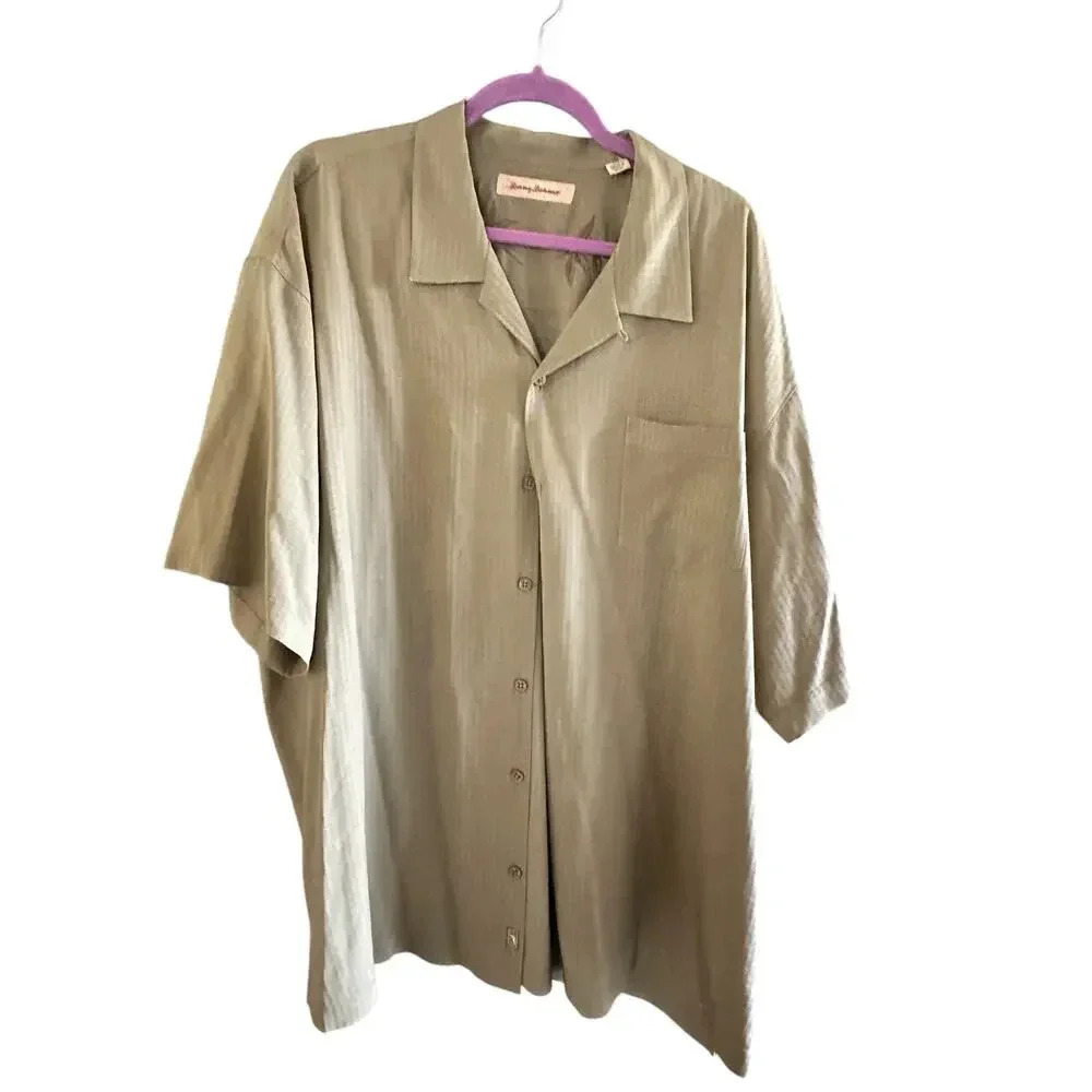 Tommy Bahama 100% Silk Button Front Hawaiian Shirt Size XXL